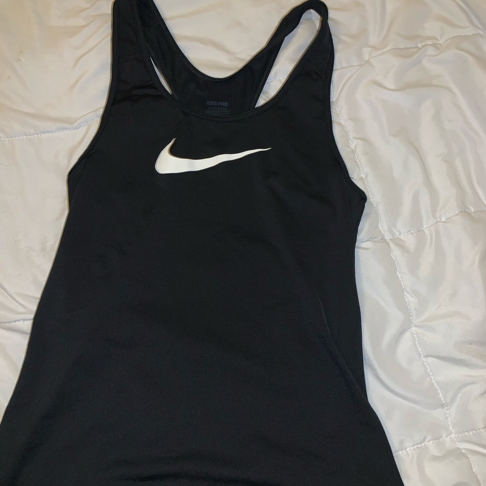 NIKE black tanktop with white logo size small